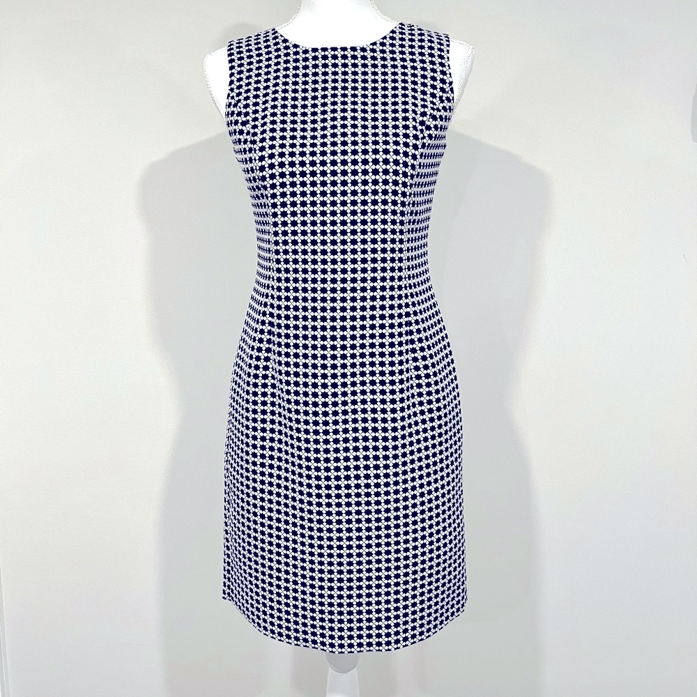 Brooks Brothers Navy and White Jacquard Sheath Dress. 4P